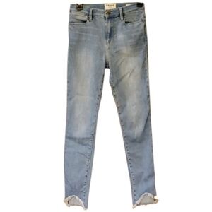 FRAME Denim Le High‎ Skinny Floyd Raw Edge Jeans Size 25